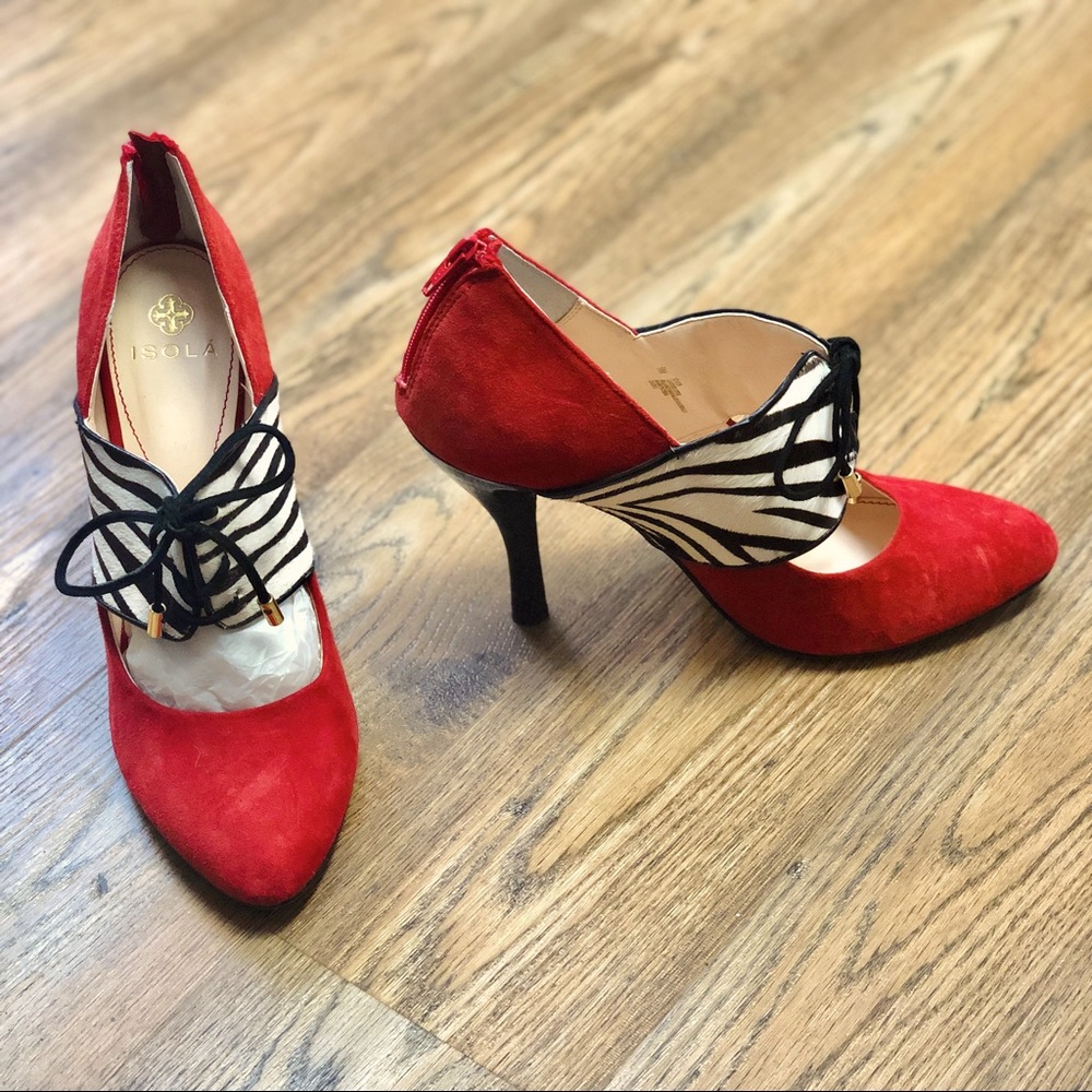 Isola Red Zebra pumps